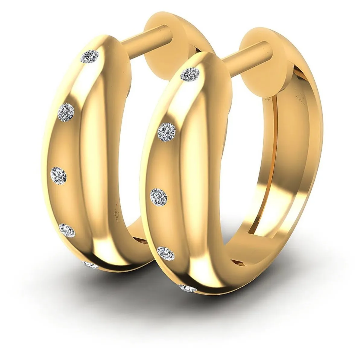 0.10 CT Round Cut Diamonds - Hoop &  Drop Earrings