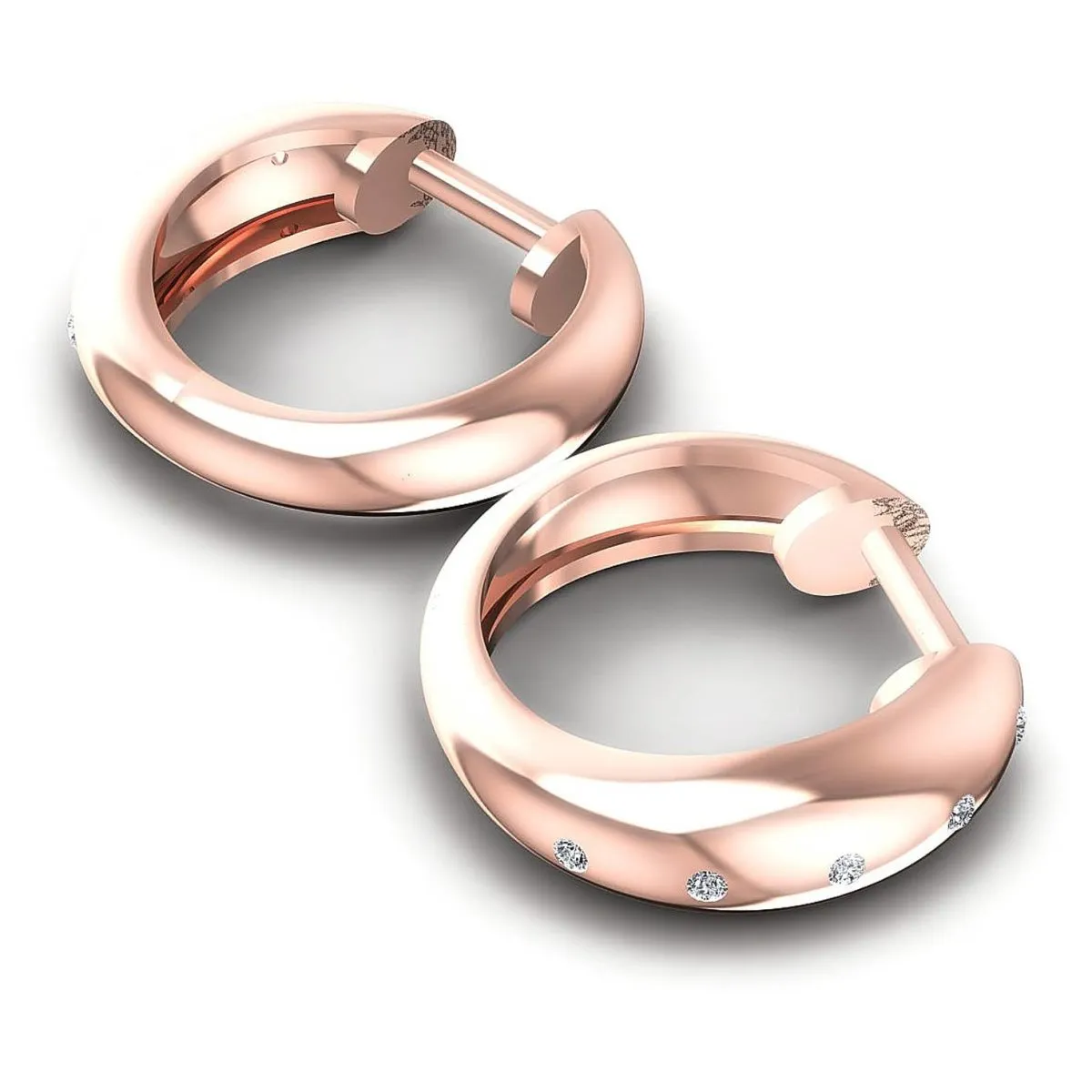 0.10 CT Round Cut Diamonds - Hoop &  Drop Earrings
