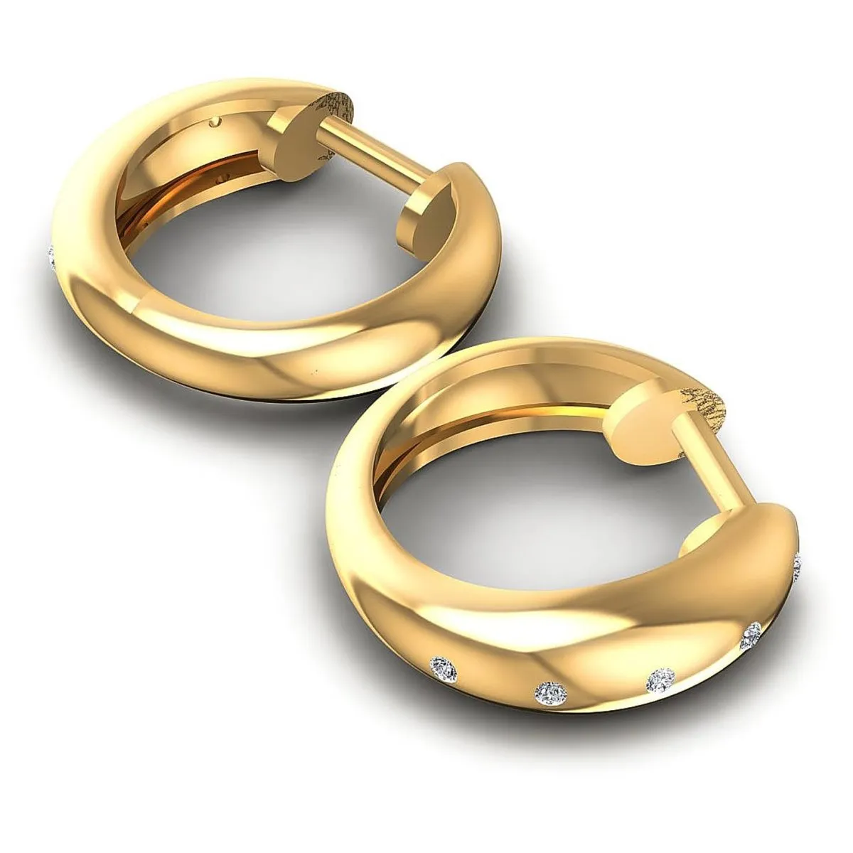 0.10 CT Round Cut Diamonds - Hoop &  Drop Earrings
