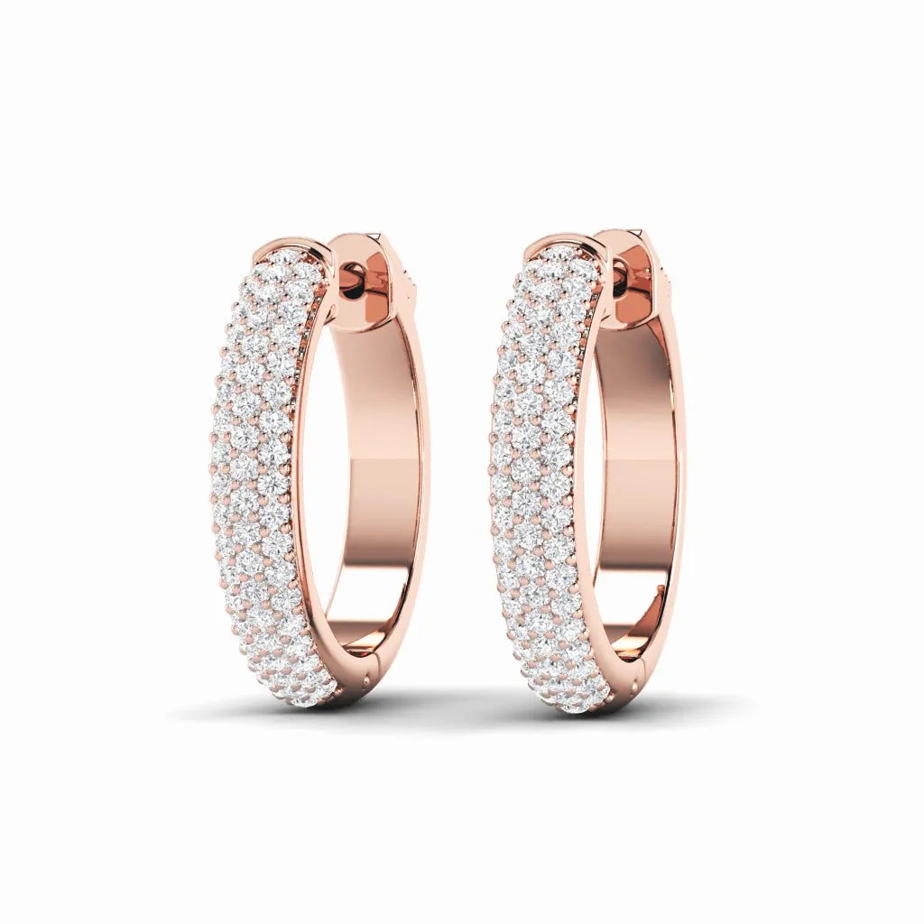 0.75-1.25 CT Round Cut Diamonds - Hoop and Drop Earrings