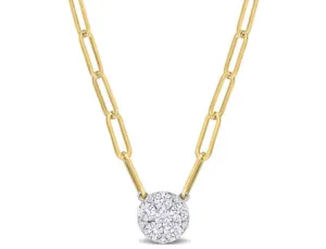 1 CT TW Diamond Cluster Pendant In 14K White Gold
