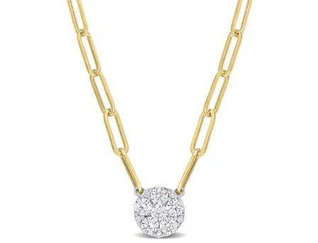 1 CT TW Diamond Cluster Pendant In 14K White Gold
