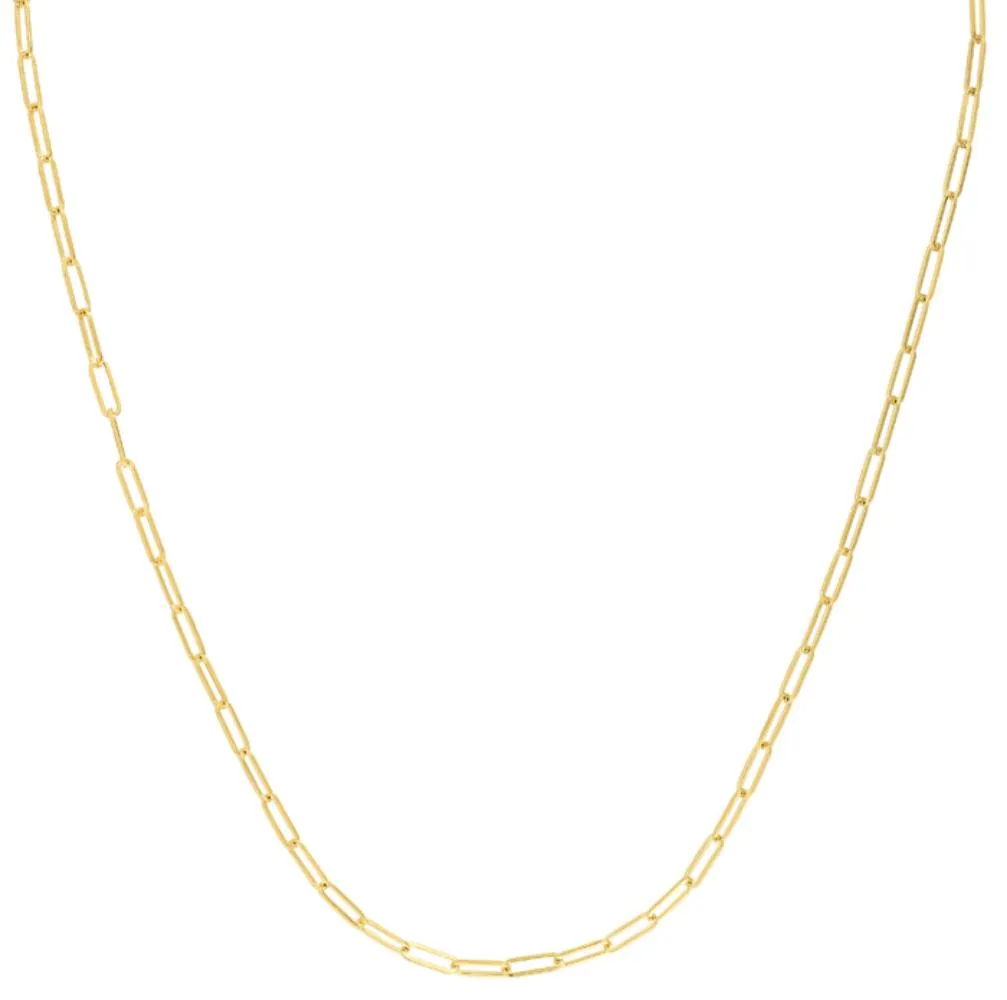 10K Gold 2.5mm Paperclip Chain