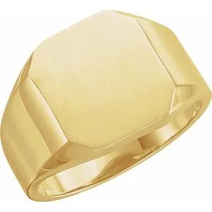 10K Yellow 12x10 mm Octagon Signet Ring