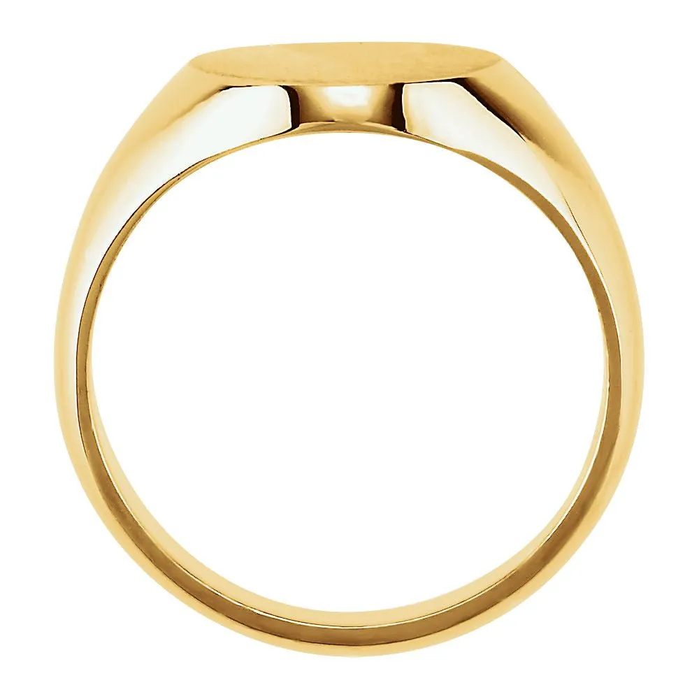 10k Yellow Gold 10x12mm Oval Signet Ring , Size 6