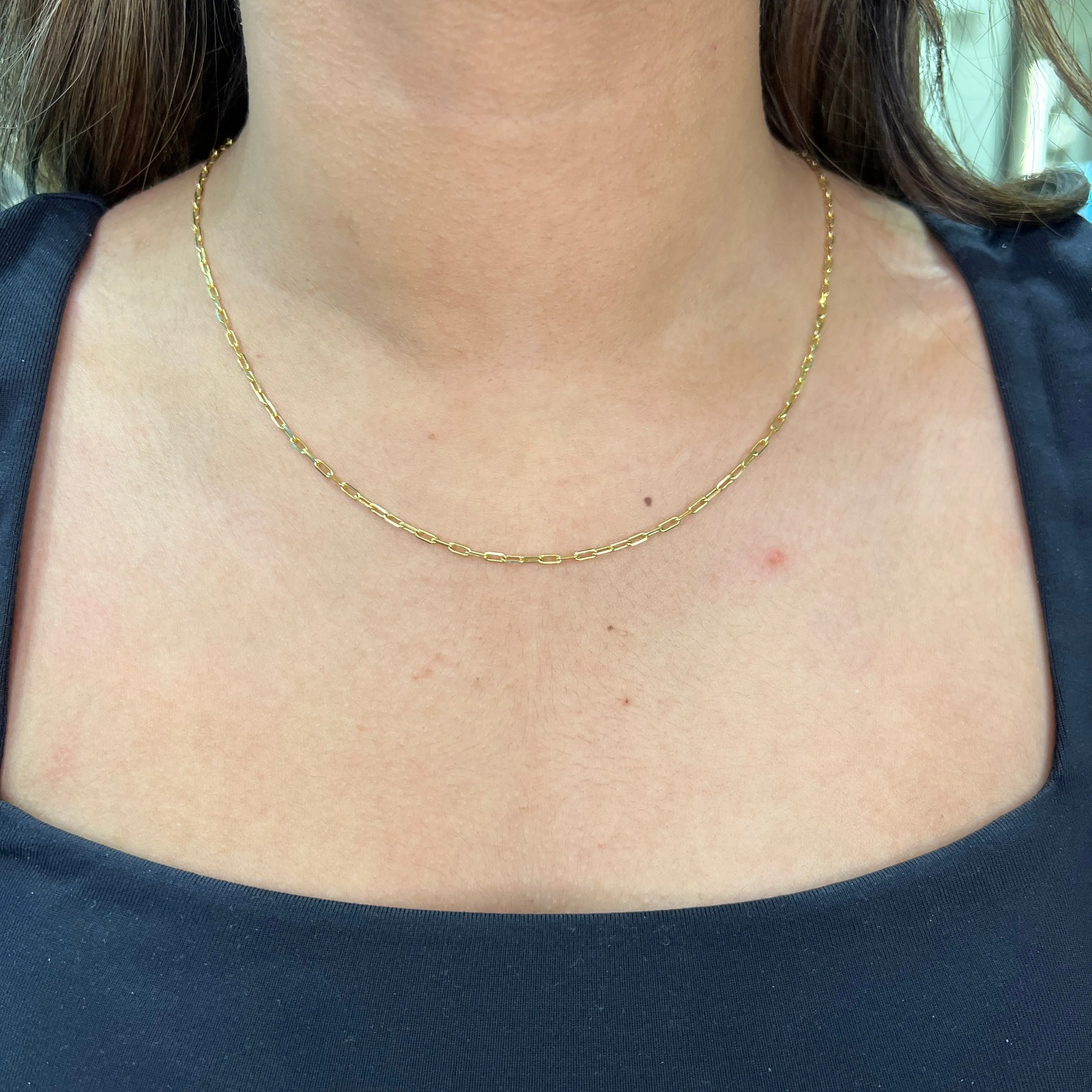 10K Yellow Gold (1.9mm) Paperclip Necklace (16" -20")