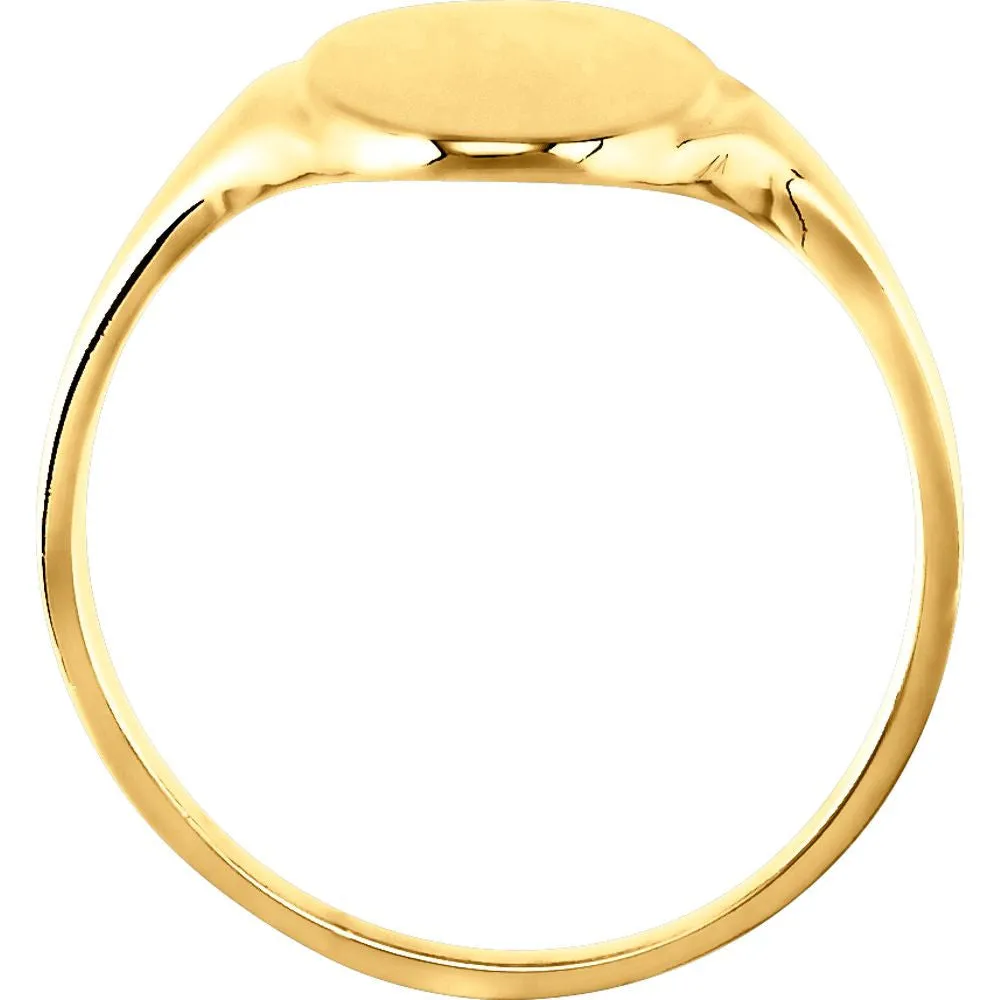 10k Yellow Gold Oval Signet Ring, Size 6