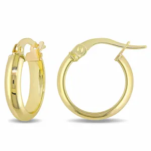 10KY 14mm Polished Hoop Earrings 3mm Width