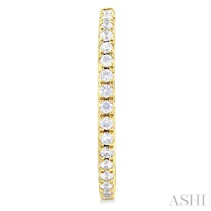 1/3 Ctw French Pave Set Round Cut Diamond Fashion Half Hoop Earring in 14K Yellow Gold