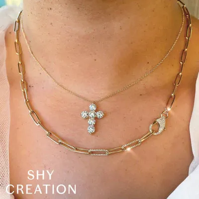 1.36ctw Diamond Paper Clip Link Necklace