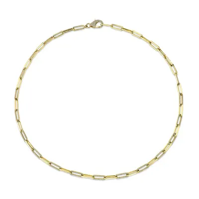 1.36ctw Diamond Paper Clip Link Necklace