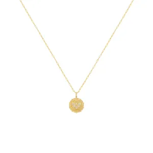 14 Karat Yellow Gold Diamond Bee Necklace