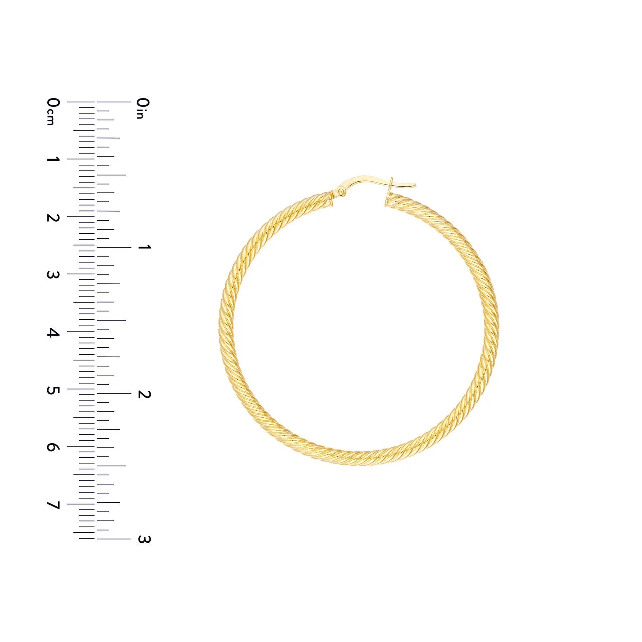 14K 50mm Rope Twist Hoop Earrings