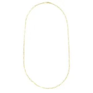 14K Alternating 2.8mm Paperclip Link Chain