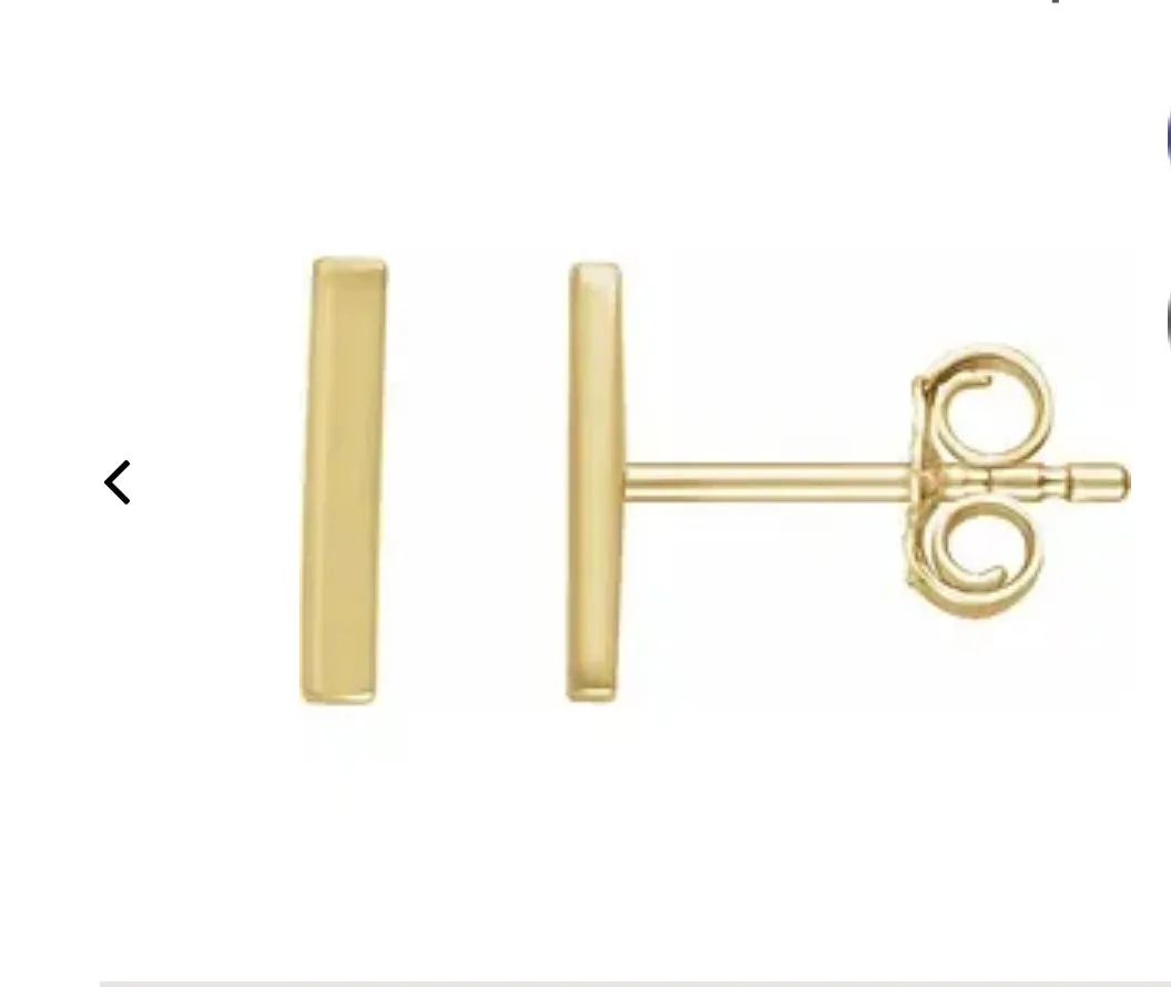 14k Bar Studs