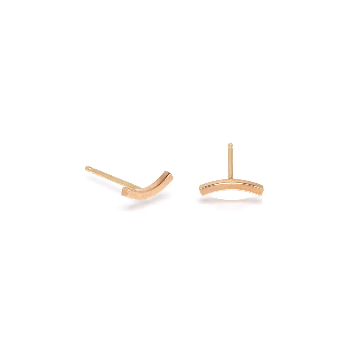 14k Curved Bar Studs