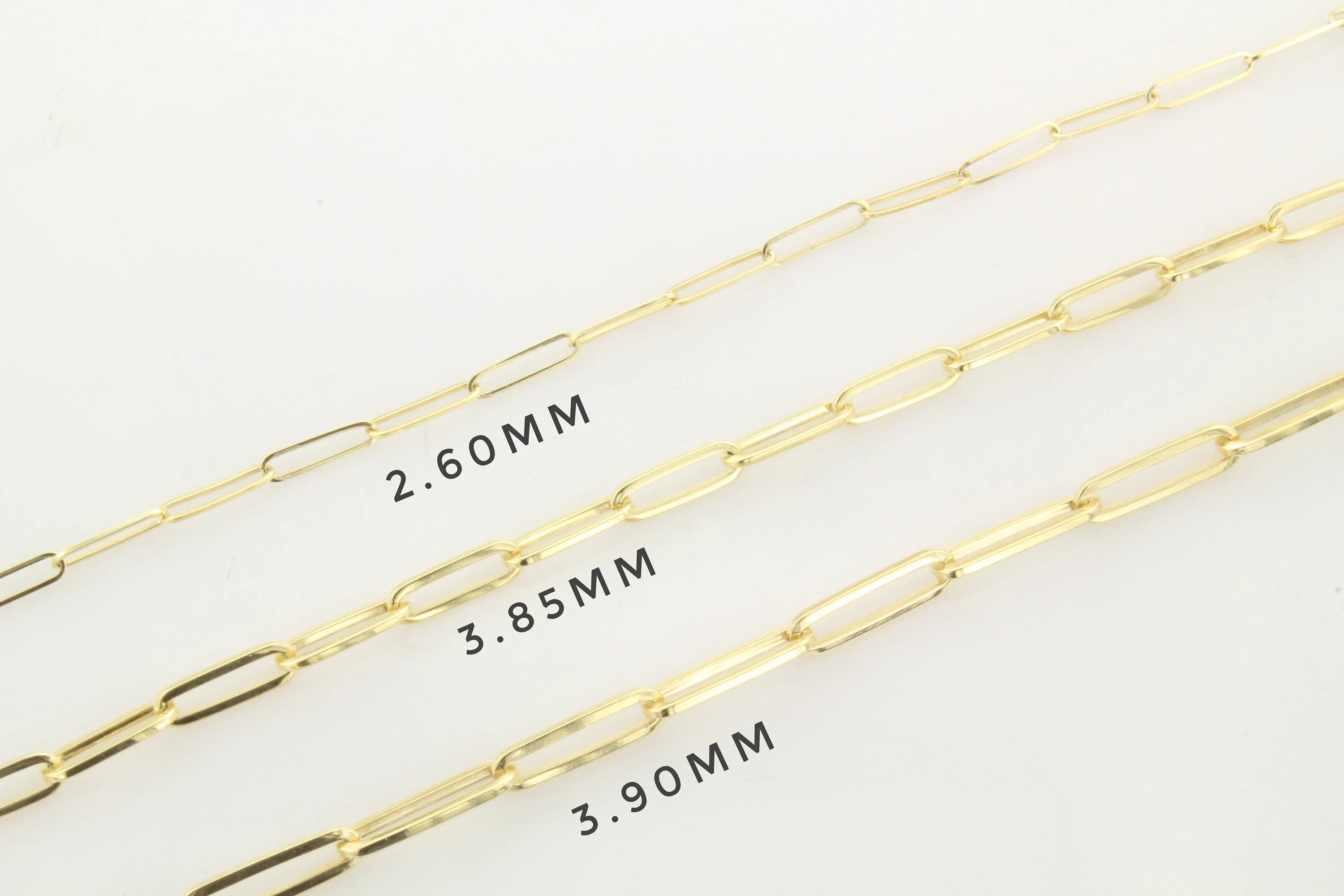 14K Gold 3.85MM Large Link Paperclip Chain Necklace