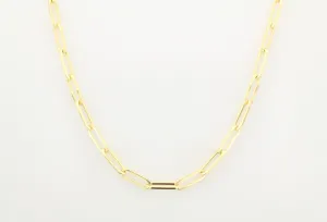 14K Gold 3.85MM Large Link Paperclip Chain Necklace