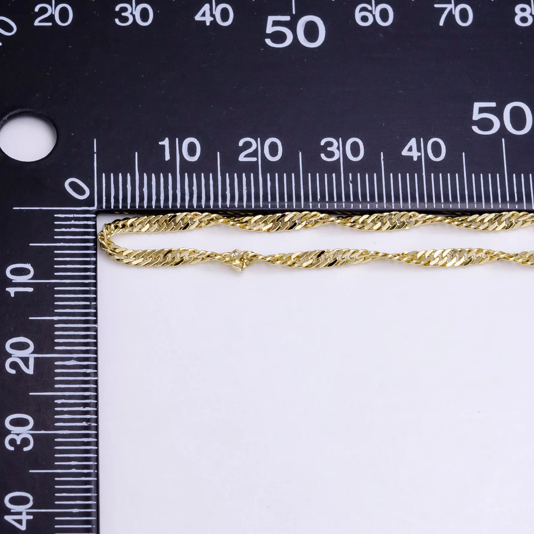 14K Gold Filled 2mm Curb Singapore 18 Inch Layering Chain Necklace | CN-791