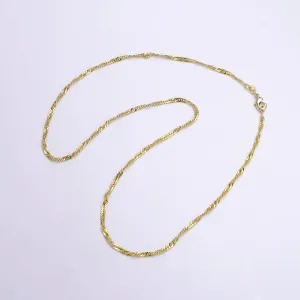 14K Gold Filled 2mm Curb Singapore 18 Inch Layering Chain Necklace | CN-791