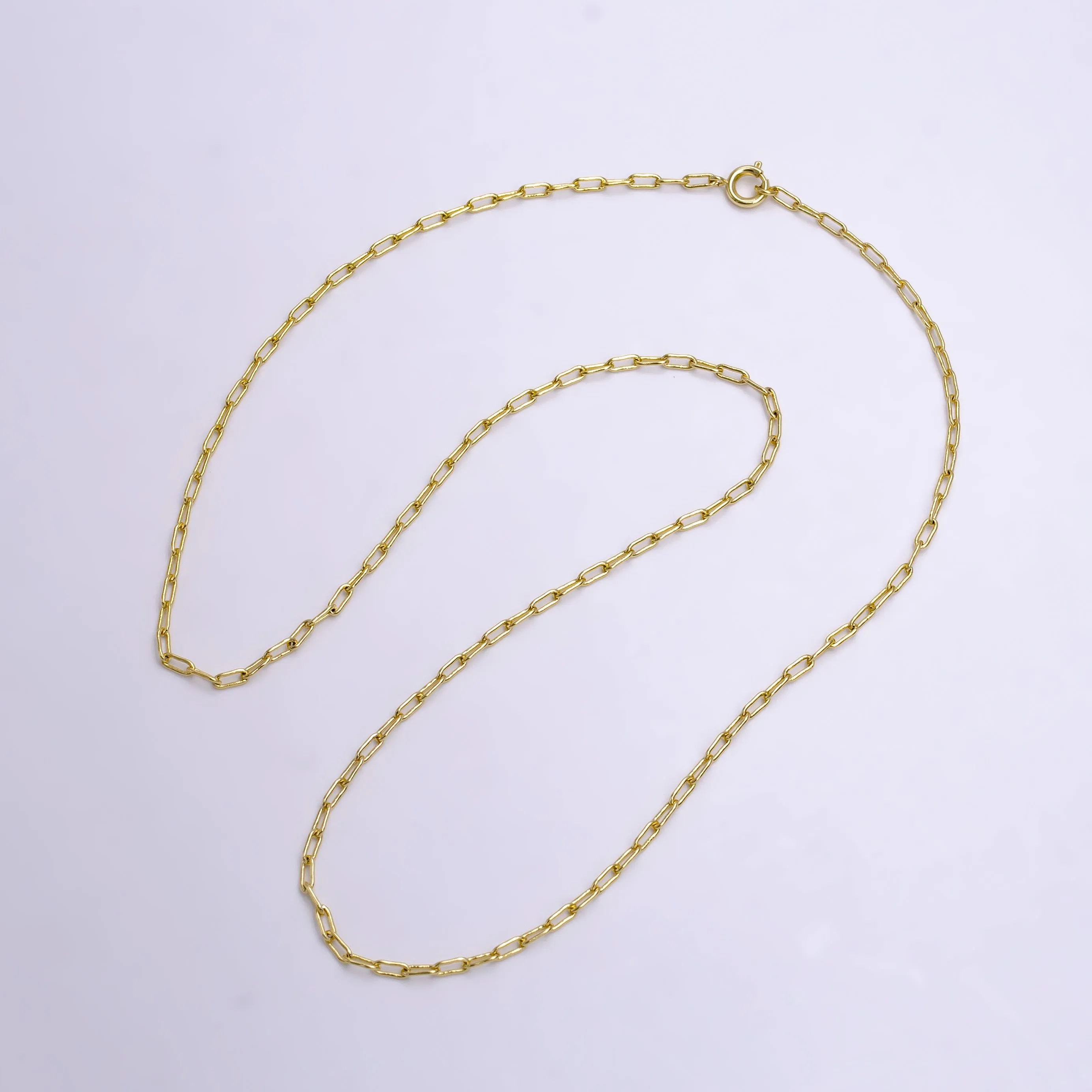 14K Gold Filled 2mm Paperclip 20 Inch Minimalist Layering Chain Necklace | WA-2227