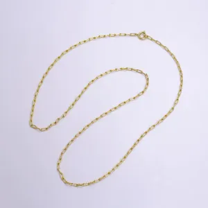 14K Gold Filled 2mm Paperclip 20 Inch Minimalist Layering Chain Necklace | WA-2227