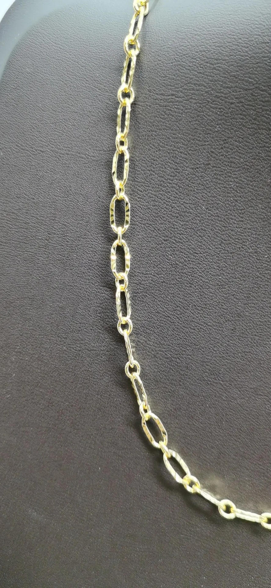 14K Gold Filled Sunburst Paperclip Double Layering 29.5 Inch Chain Necklace
