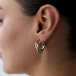 14k Gold Hoop Earrings Trio Color Klef Hoop earrings