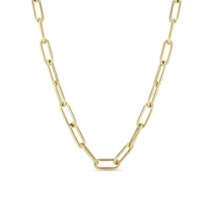 14k Gold Large Paperclip Chain Necklace