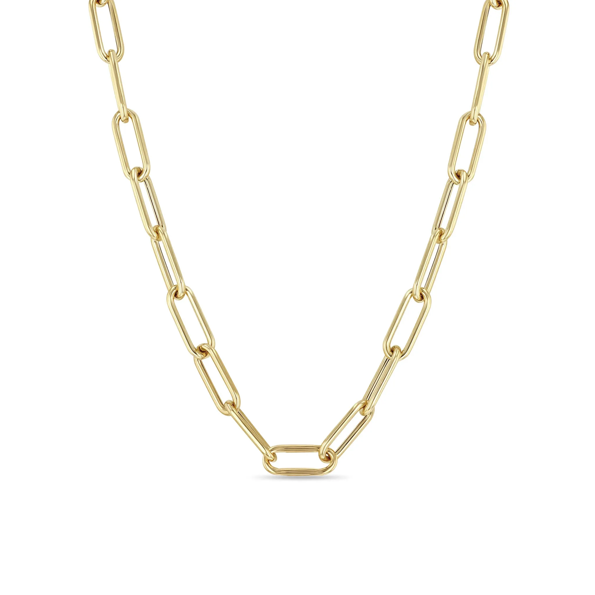 14k Gold Large Paperclip Chain Necklace