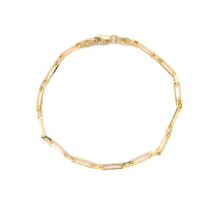14K Gold Mixed Paperclip Link Bracelet