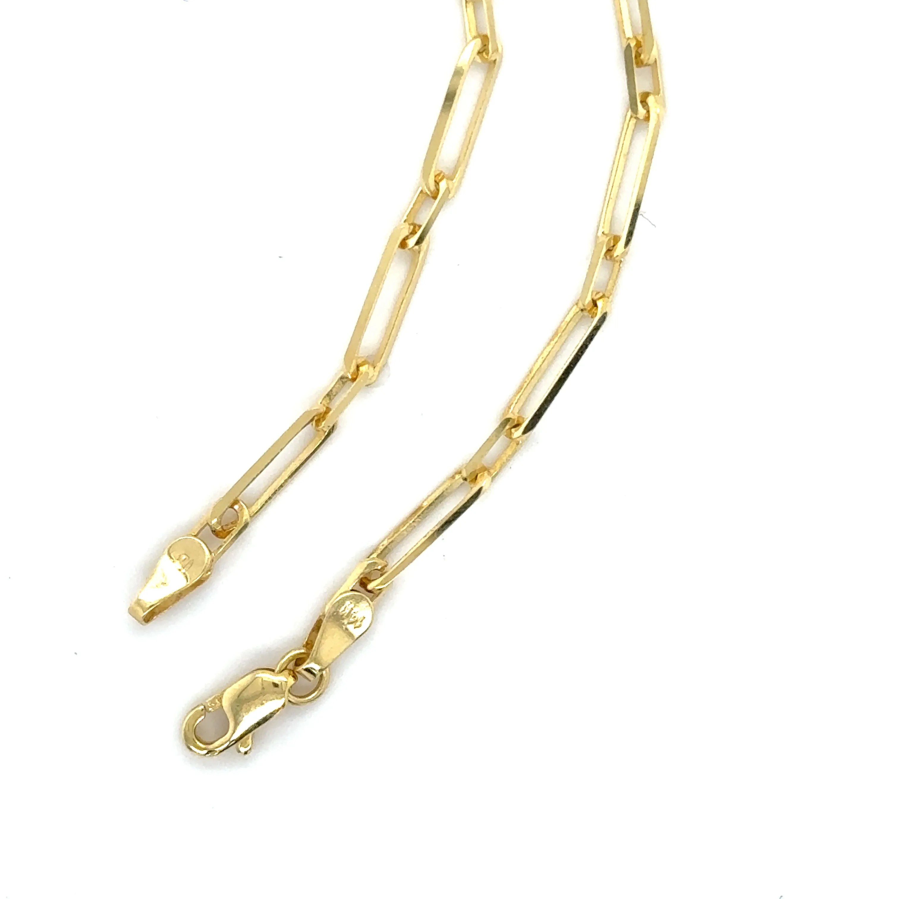 14K Gold Mixed Paperclip Link Bracelet