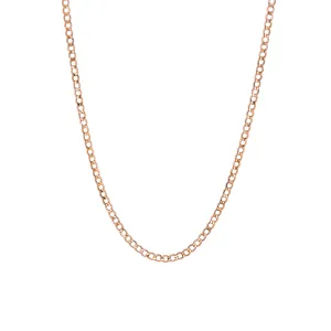 14K Gold Open Curb Link Chain Necklace, Small Size Link