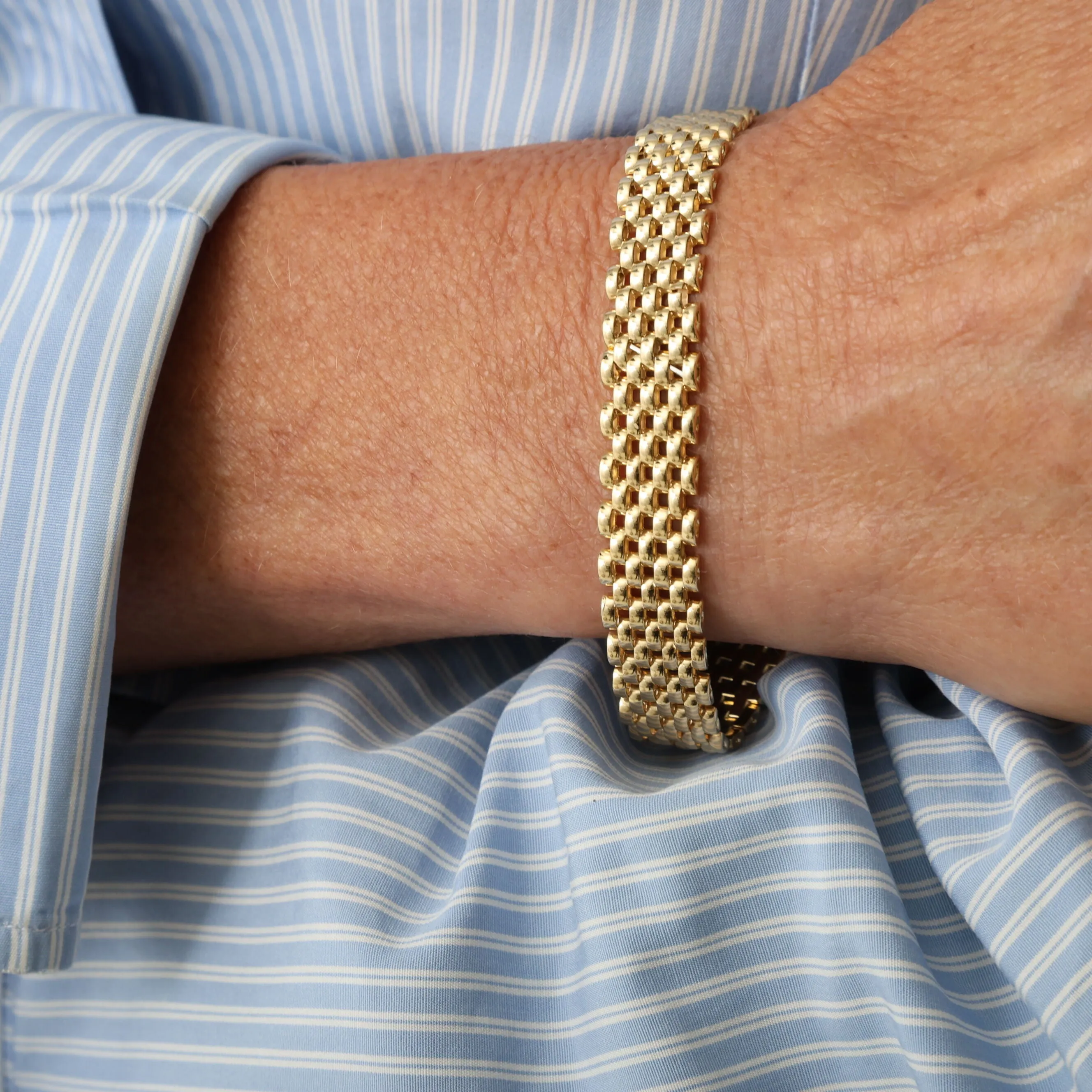 14K Gold Panther Link Bracelet