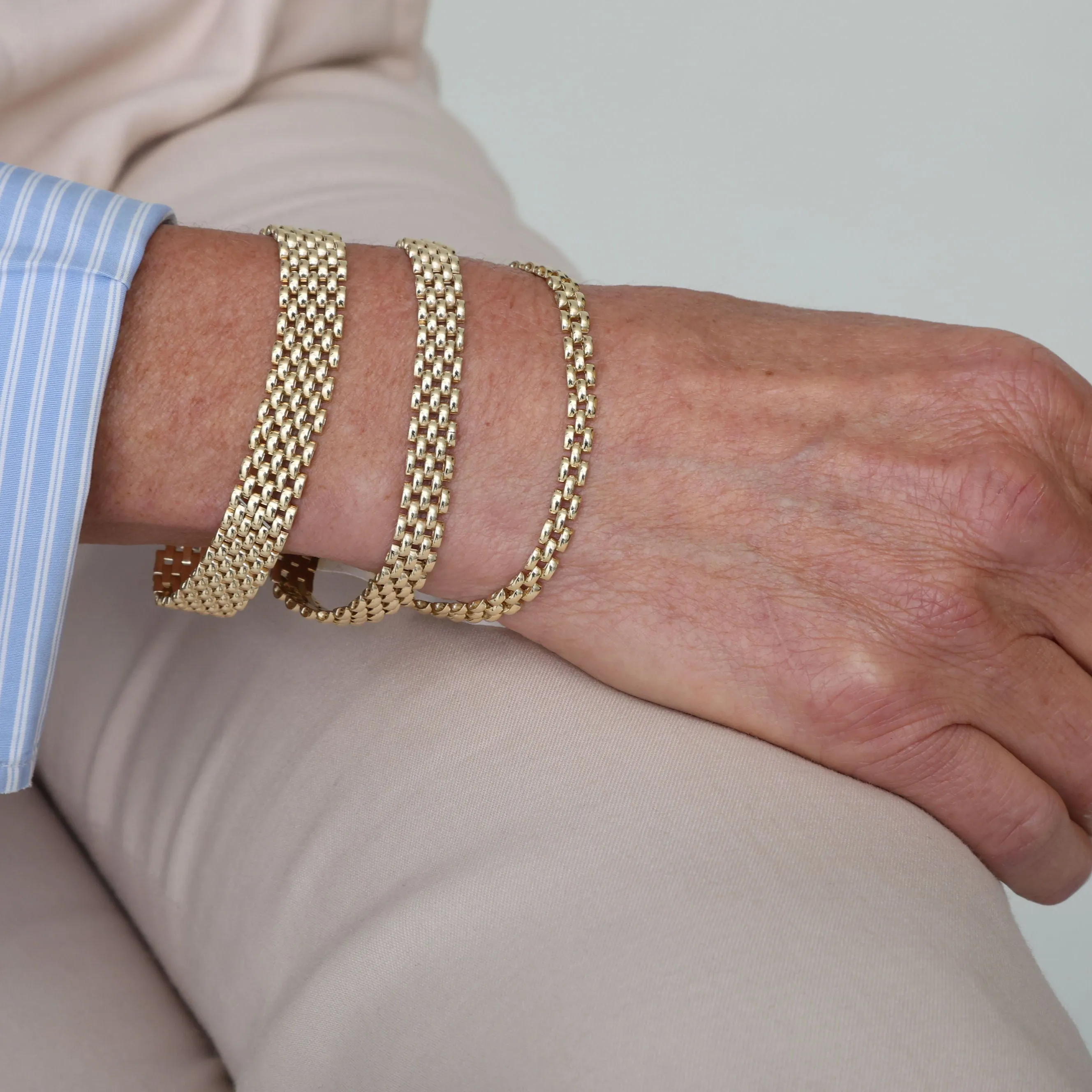 14K Gold Panther Link Bracelet