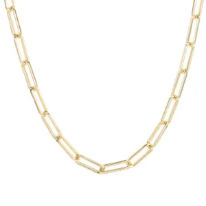14K Gold Paperclip Chain Necklace