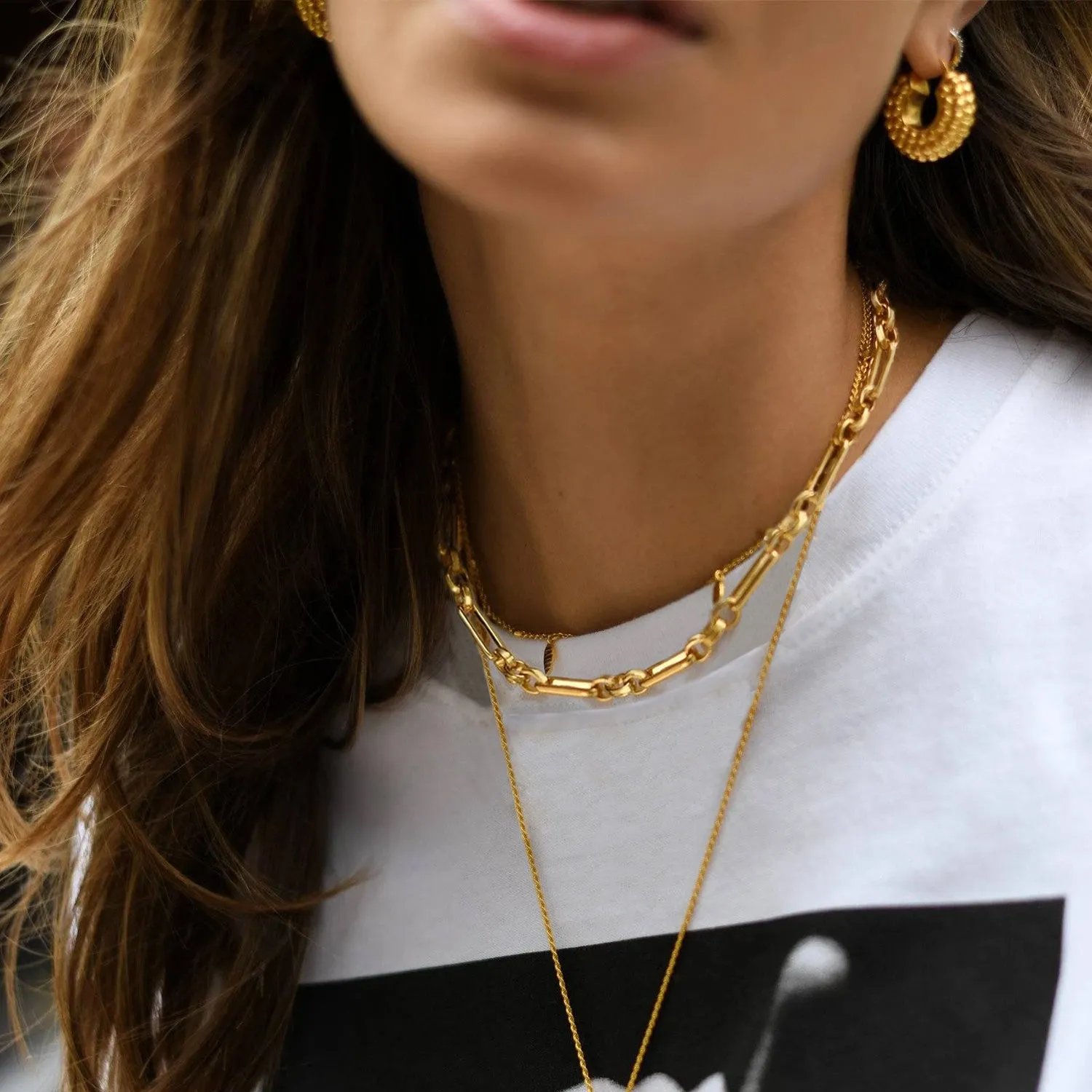 14K Gold Paperclip Chain Necklace
