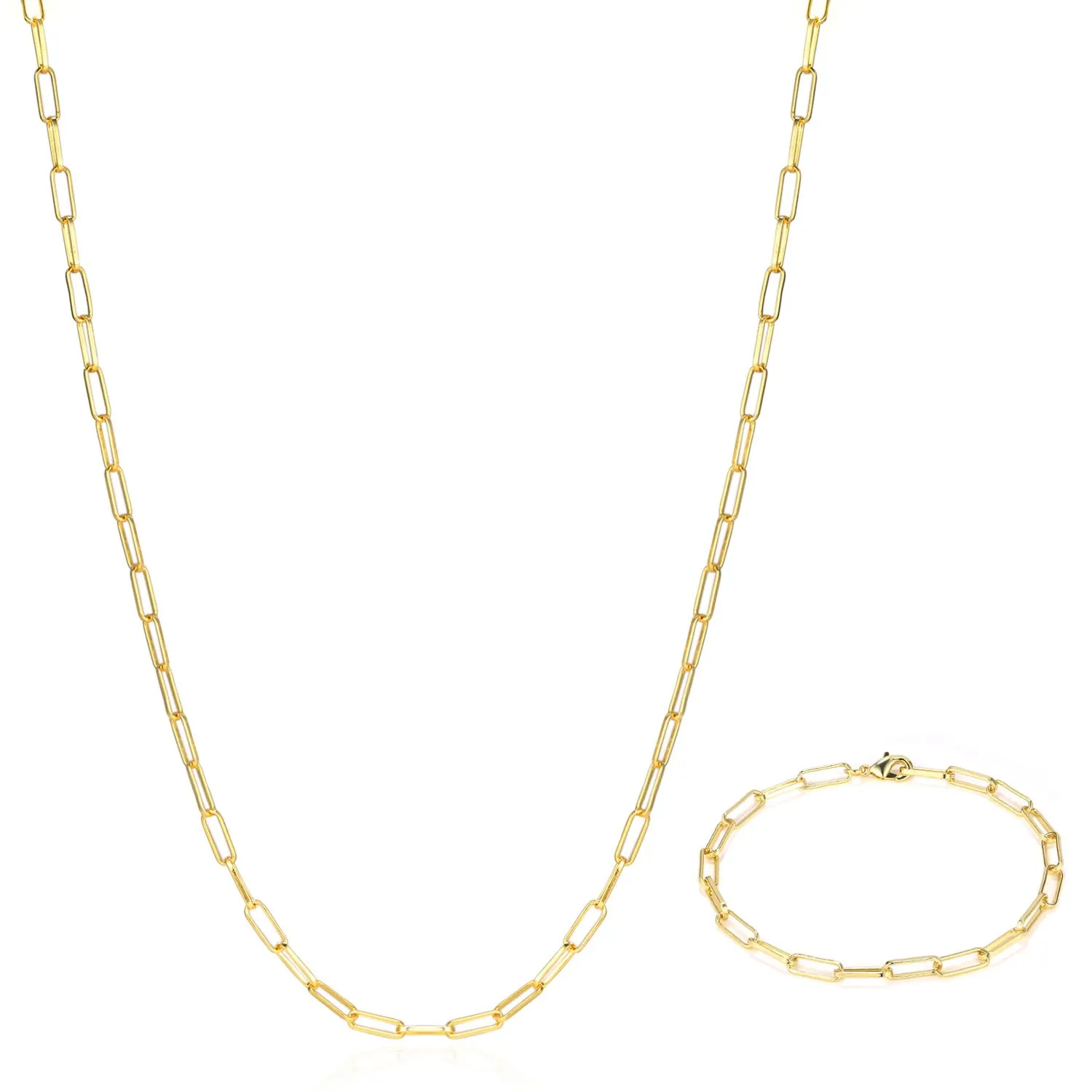 14K Gold Paperclip Chain Necklace