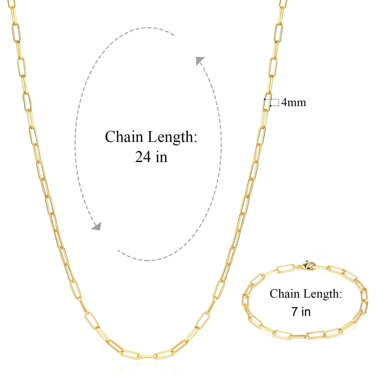 14K Gold Paperclip Chain Necklace