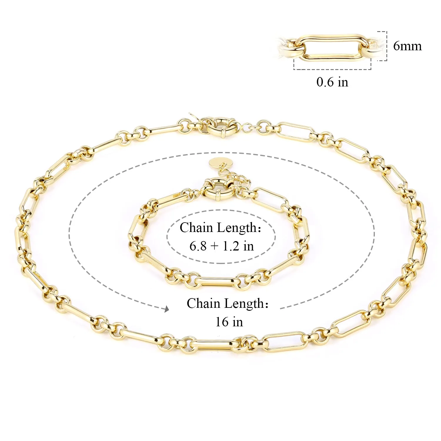 14K Gold Paperclip Chain Necklace