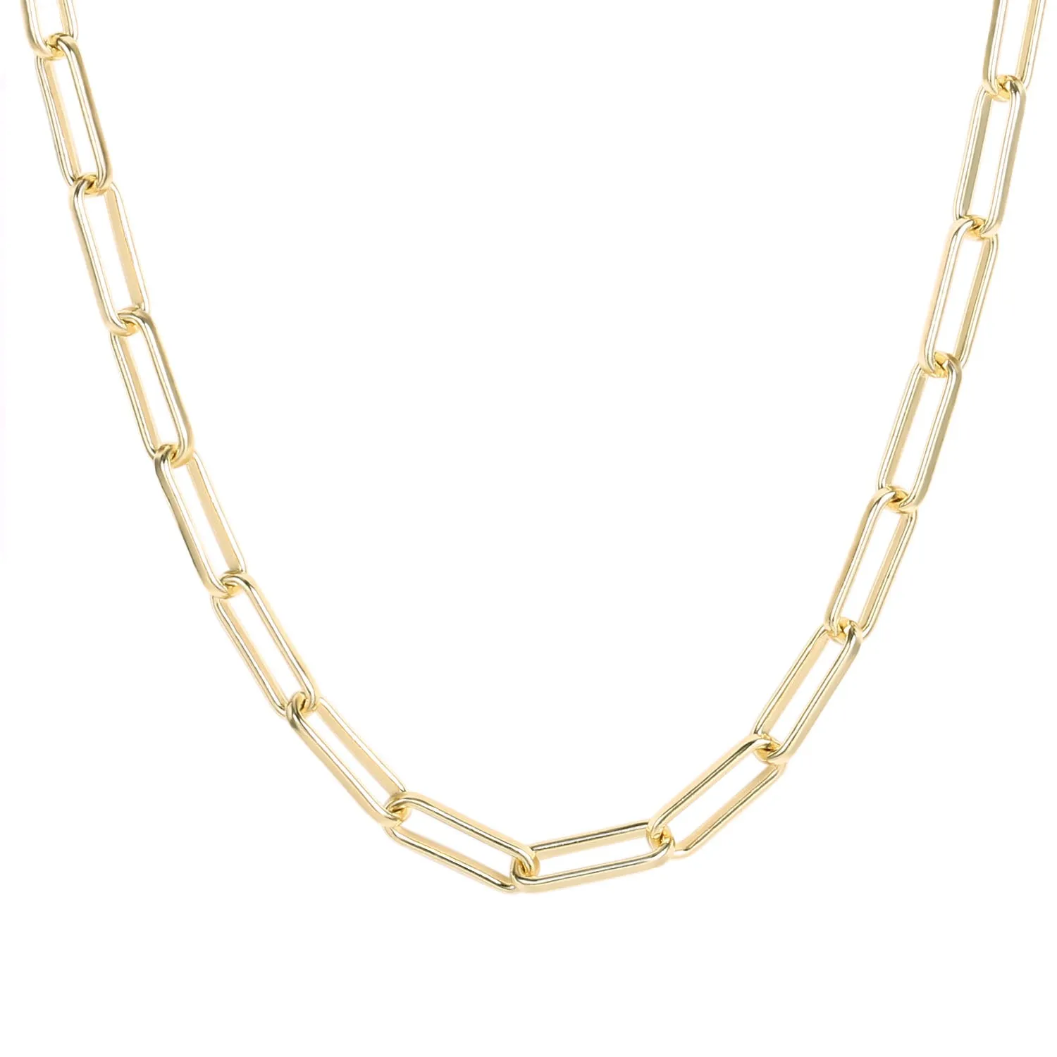 14K Gold Paperclip Chain Necklace