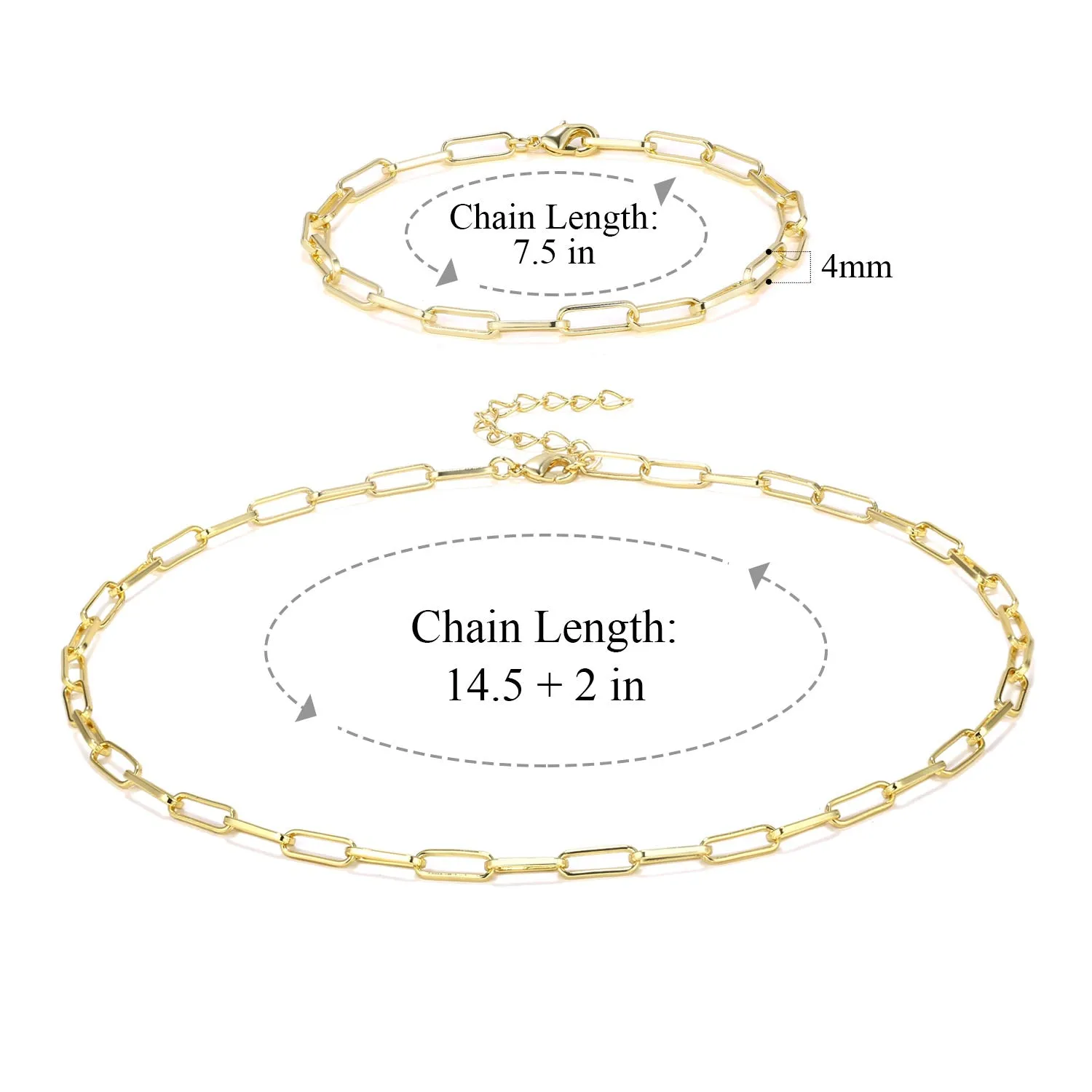 14K Gold Paperclip Chain Necklace