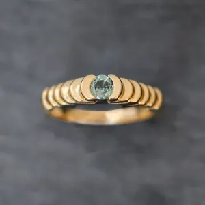 14k Gold   Teal Sapphire Step Ring