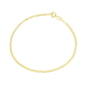 14K Gold Thin Curb Bracelet