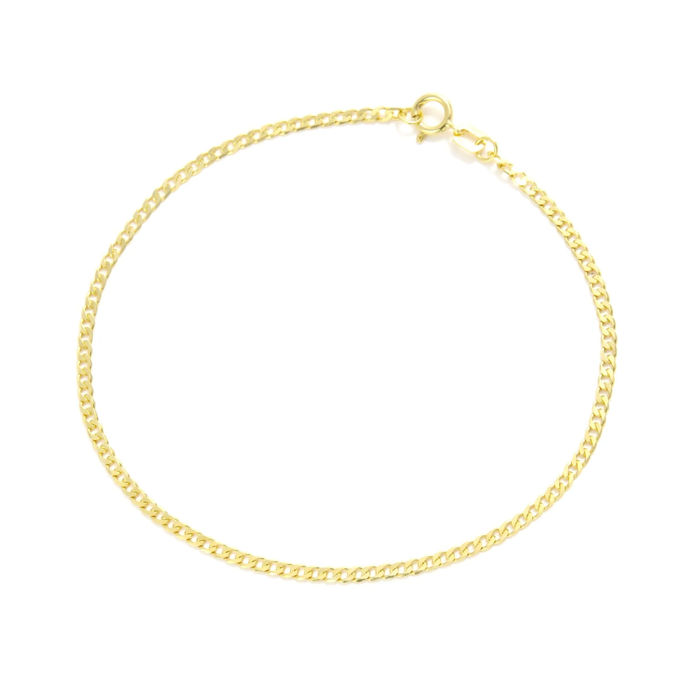 14K Gold Thin Curb Bracelet
