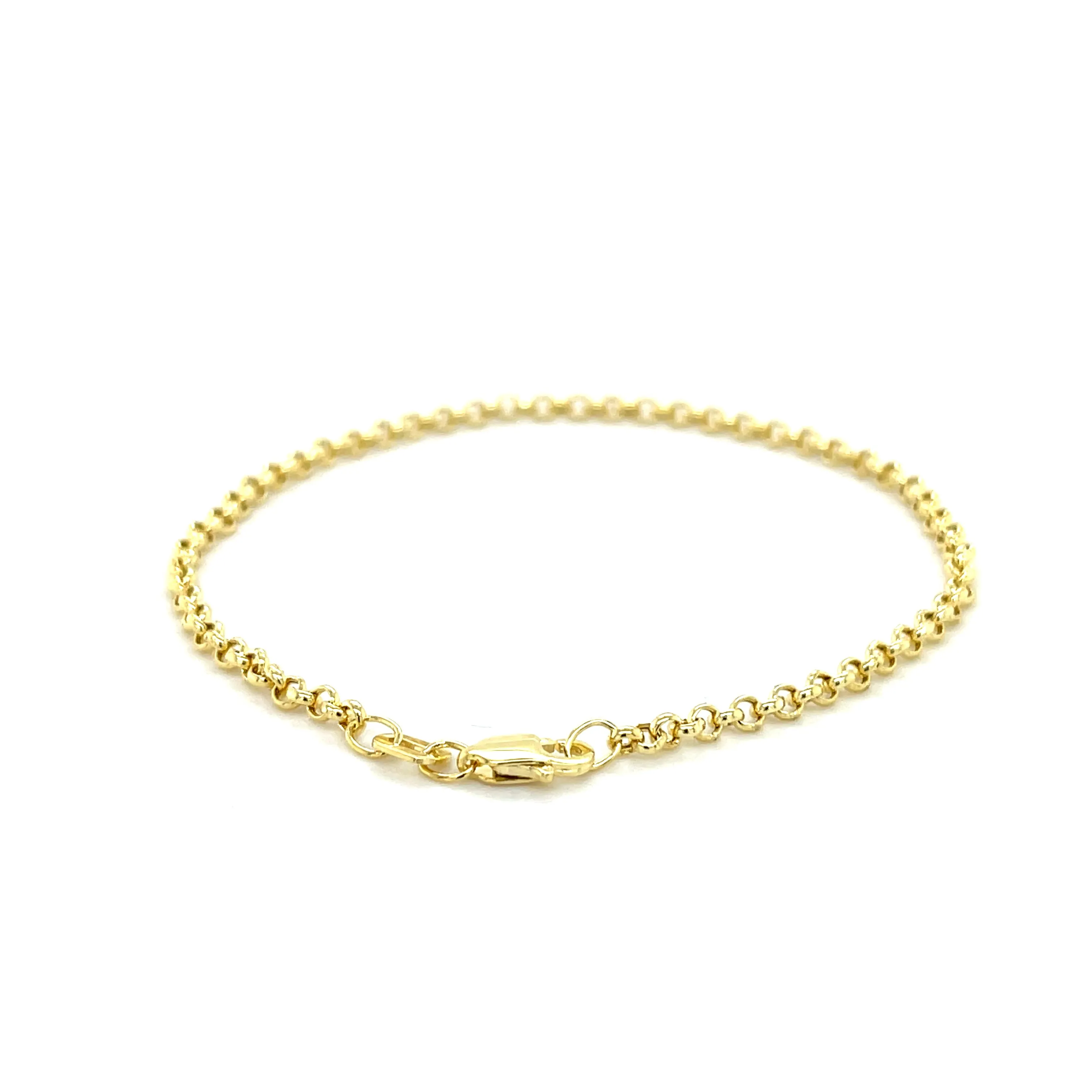 14K Gold Thin Rolo Bracelet