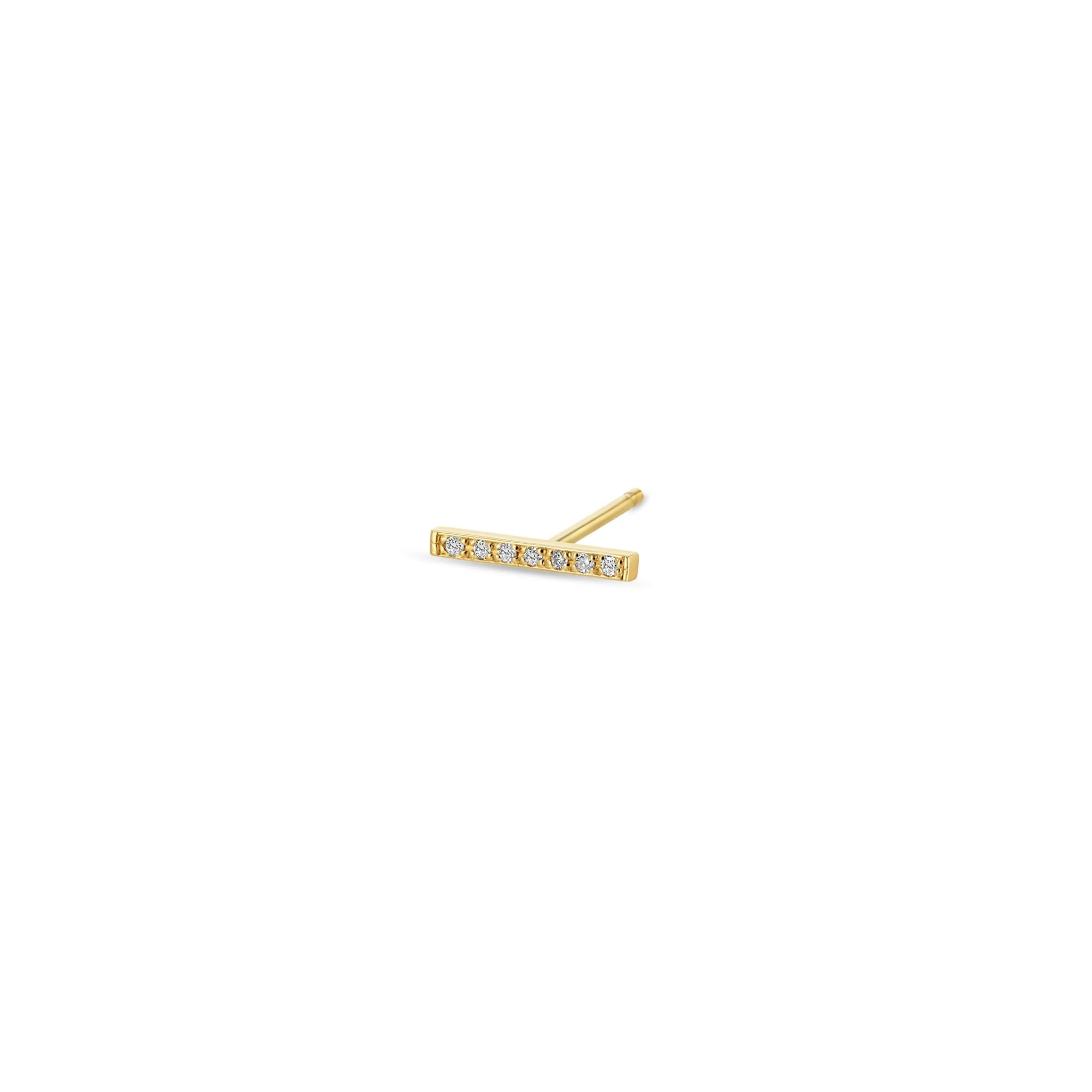 14k Pavé Diamond Bar Studs