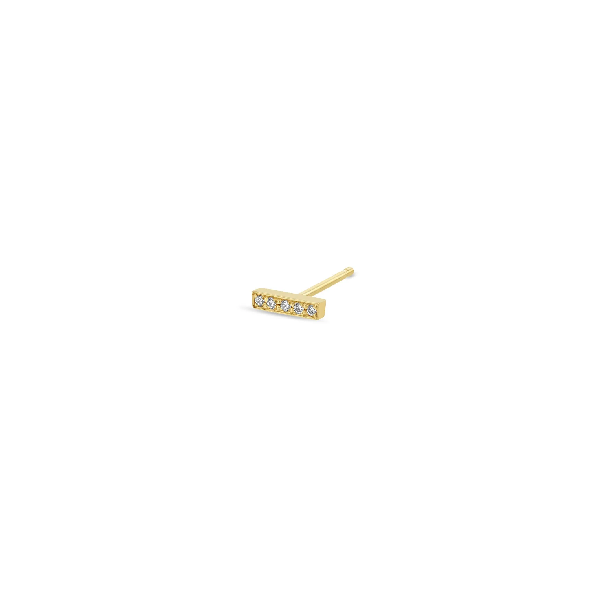 14k Pavé Diamond Bar Studs