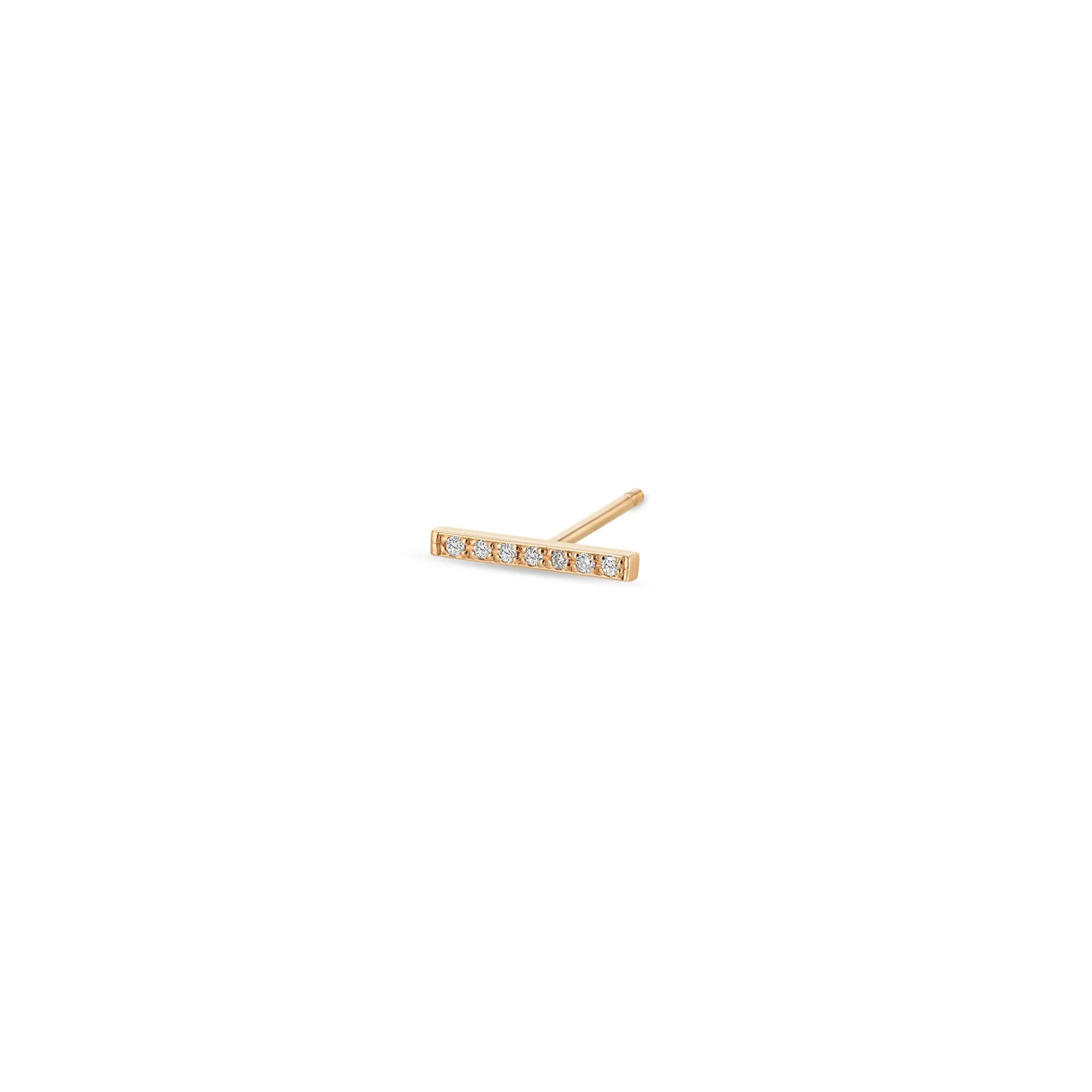 14k Pavé Diamond Bar Studs