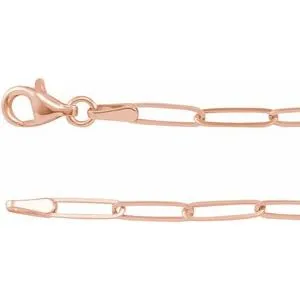 14K Rose 2.6 mm Paperclip-Style 20" Chain